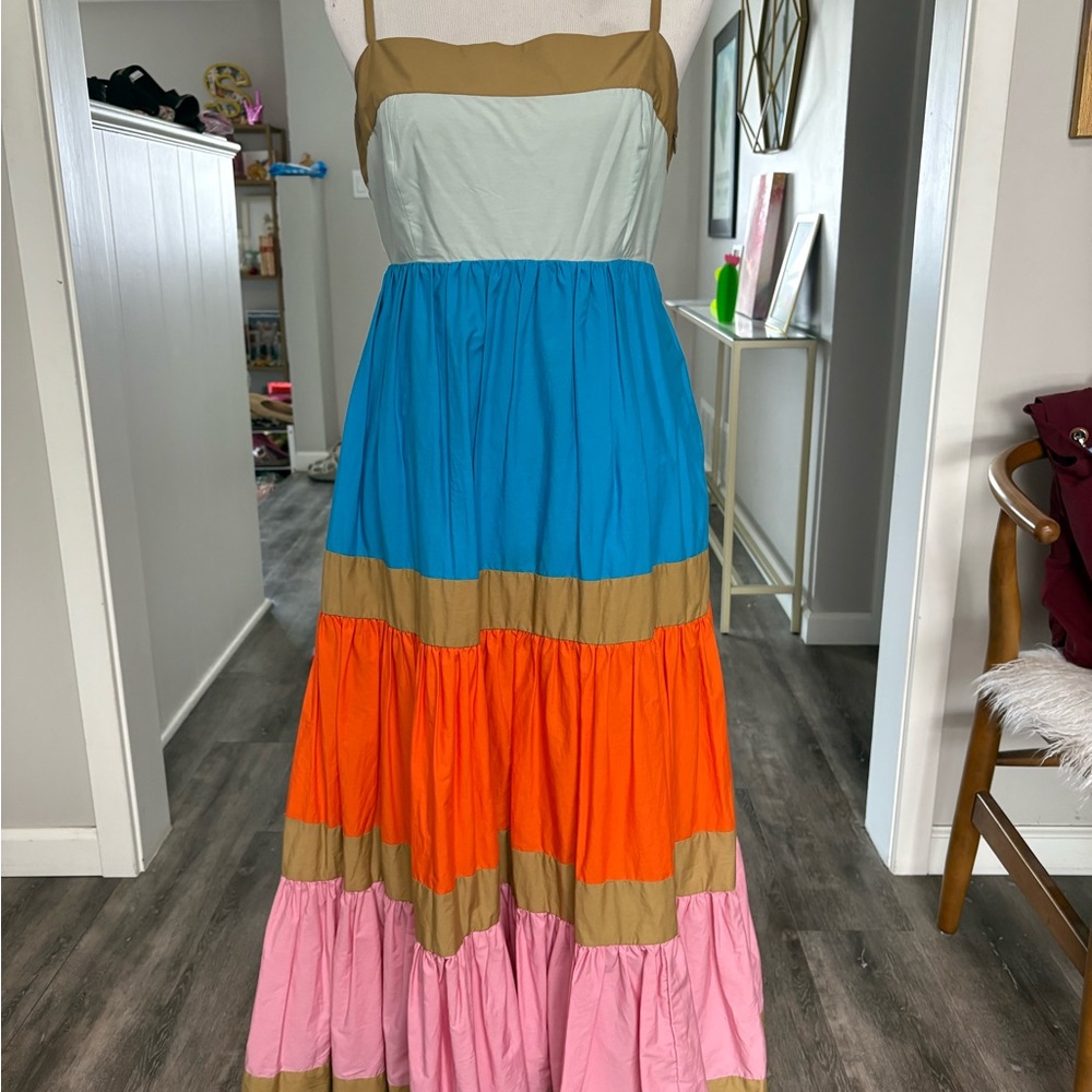 J CREW Tiered Maxi Dress with Spaghetti Straps